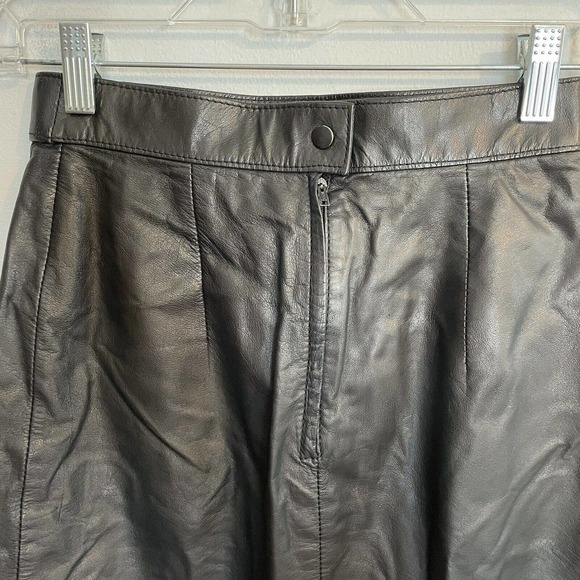 Vintage Rafferty Womens Leather Pencil Skirt Size 5/6 Black High Waist S… - Picture 4 of 9